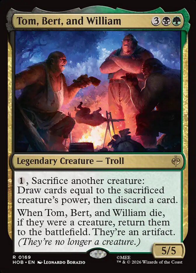 Tom, Bert, and William, The Hobbit Card Art