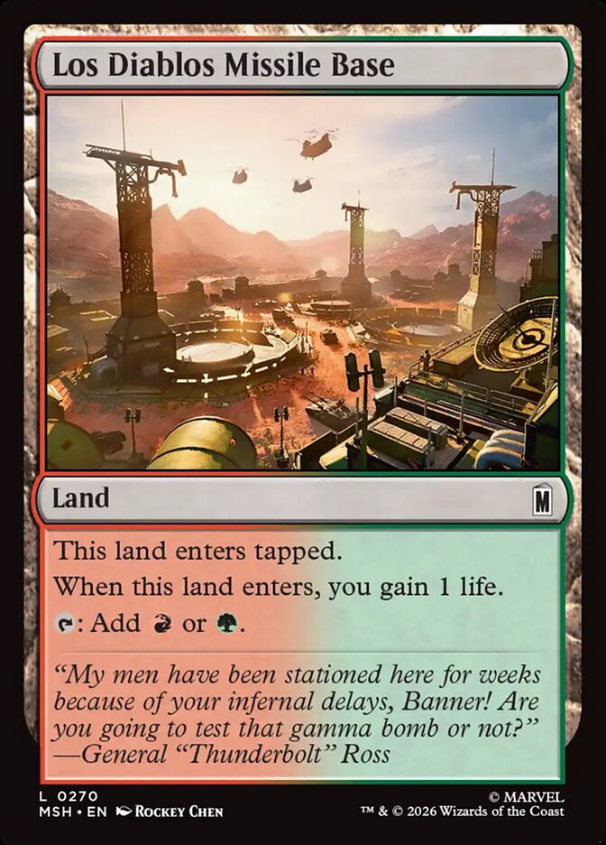 Los Diablos Missile Base, Marvel Super Heroes Card Art