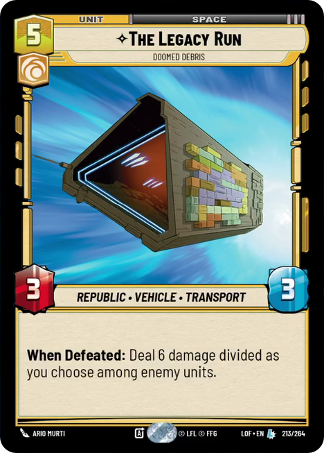 The Legacy Run, Doomed Debris, Legends of the Force Card Art