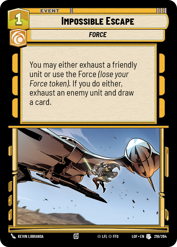 Impossible Escape, Legends of the Force Card Art