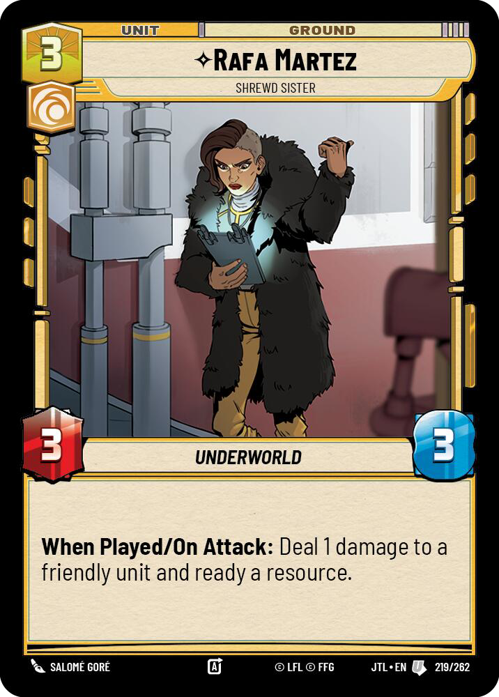 Rafa Martez, Shrewd Sister, Jump to Lightspeed Card Art