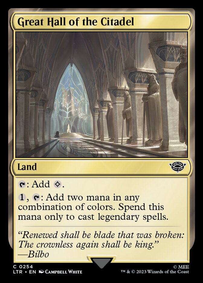 Great Hall of the Citadel, The Lord Of The Rings: Tales Of Middle-Earth Card Art