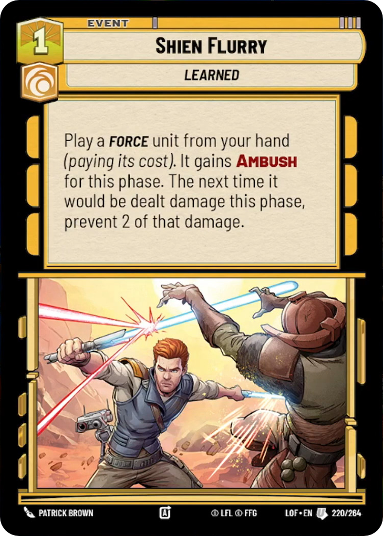 Shien Flurry, Legends of the Force Card Art