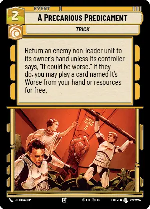 A Precarious Predicament, Legends of the Force Card Art