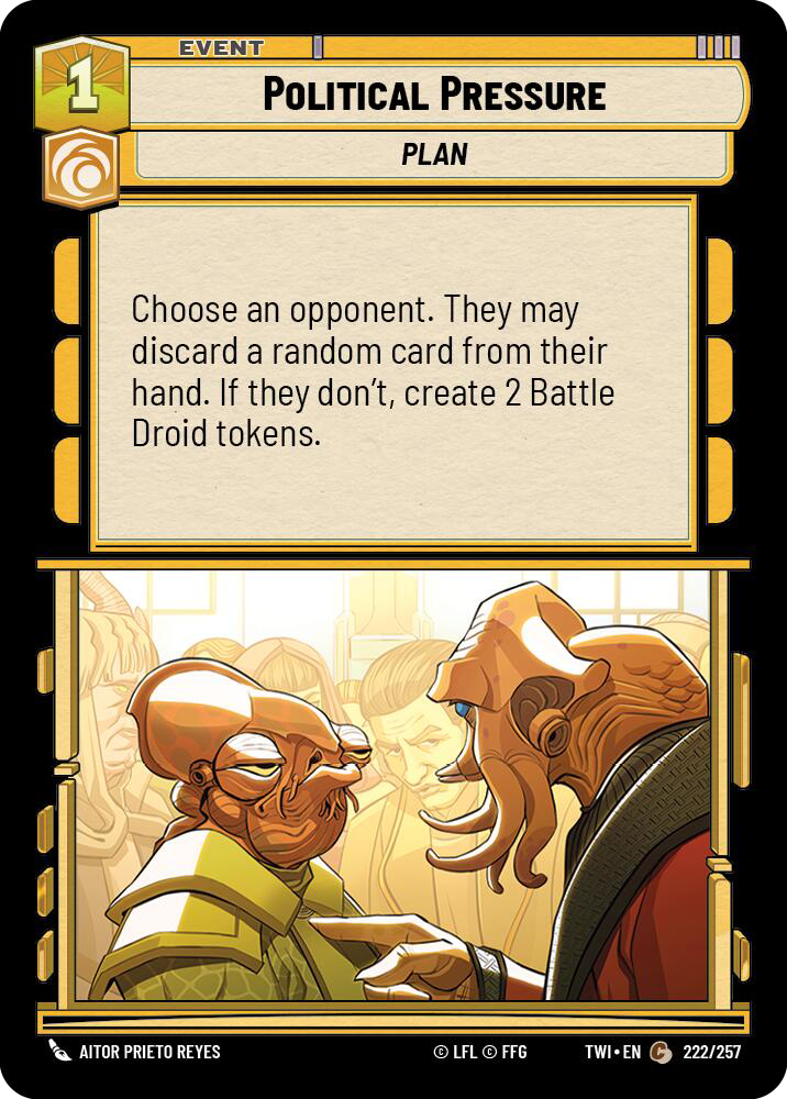 Political Pressure, Twilight of the Republic Card Art