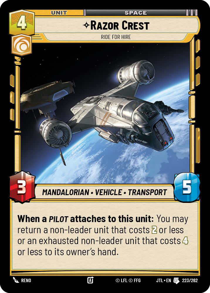 Razor Crest, Ride For Hire, Jump to Lightspeed Card Art