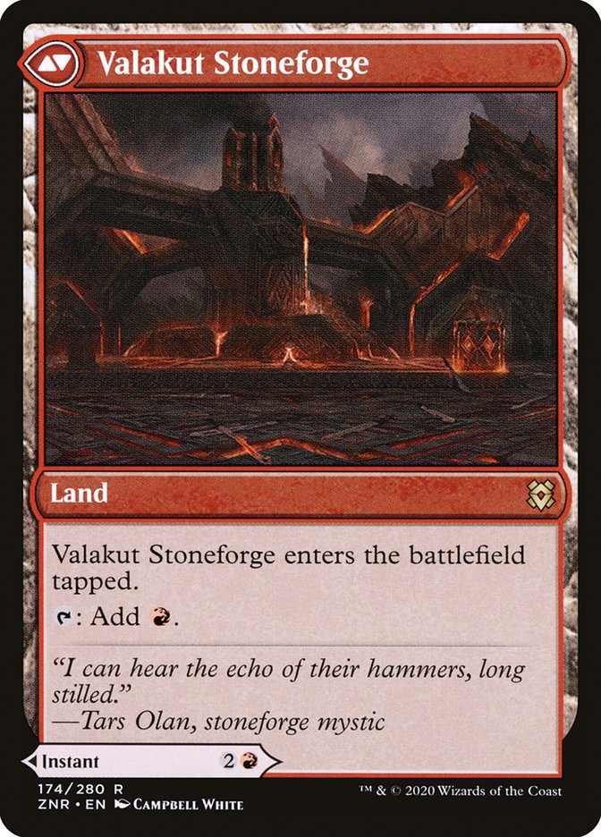 Valakut Awakening // Valakut Stoneforge, Zendikar Rising Card Art