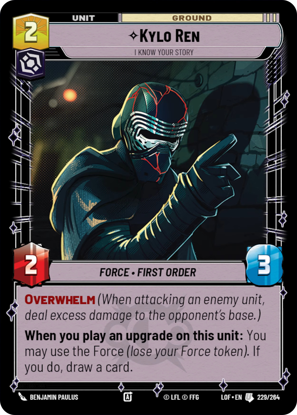Kylo Ren, I Know Your Story, Legends of the Force Card Art