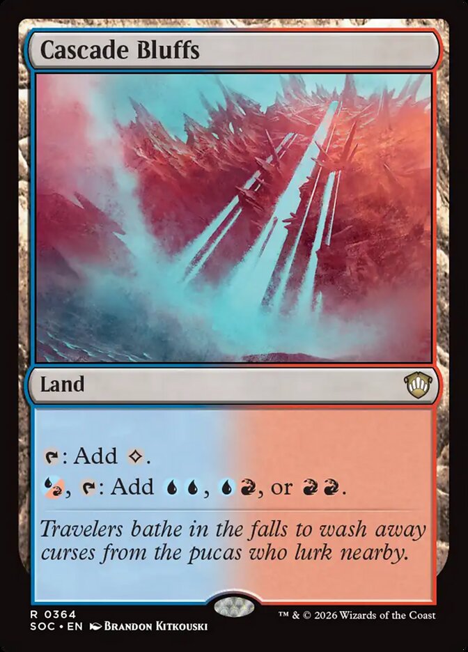 Cascade Bluffs, Secrets Of Strixhaven Commander Card Art