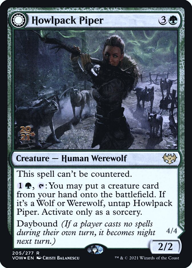 Howlpack Piper // Wildsong Howler, Innistrad: Crimson Vow Promos Card Art