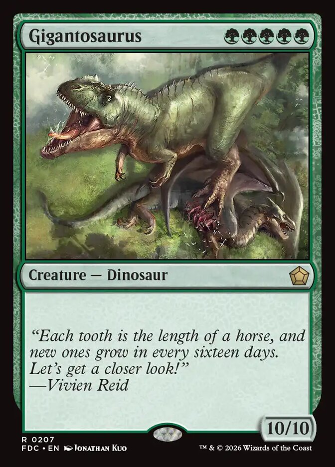 Gigantosaurus, Foundations Commander Card Art