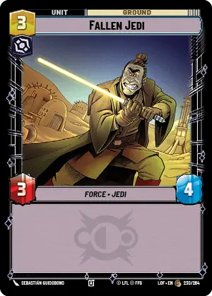 Fallen Jedi, Legends of the Force Card Art