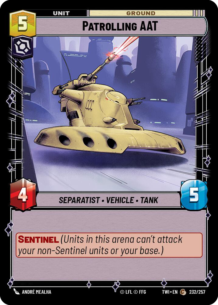 Patrolling AAT, Twilight of the Republic Card Art