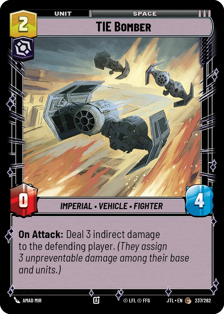 TIE Bomber, Jump to Lightspeed Card Art