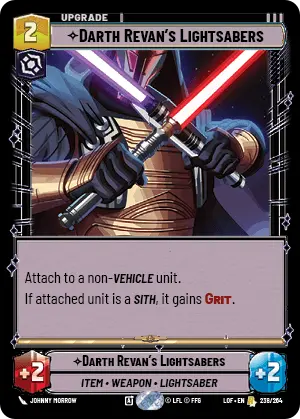 Darth Revan's Lightsabers, Legends of the Force Card Art
