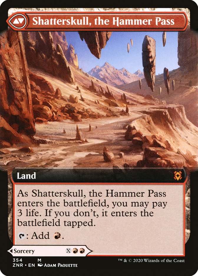 Shatterskull Smashing // Shatterskull, the Hammer Pass, Zendikar rising Card Art