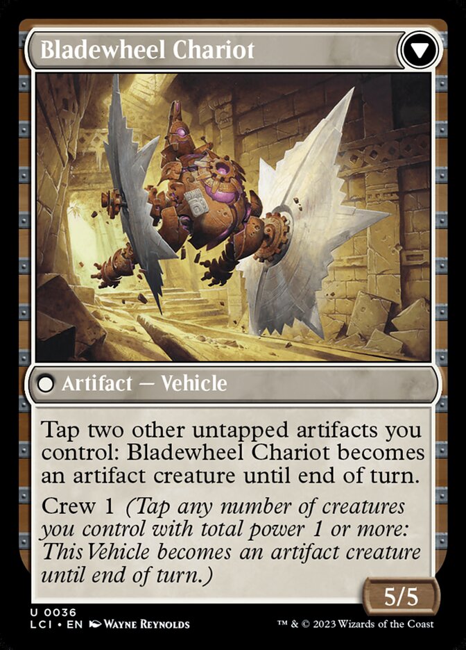Spring-Loaded Sawblades // Bladewheel Chariot, The lost caverns of ixalan Card Art