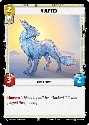 Vulptex, Legends of the Force Card Art