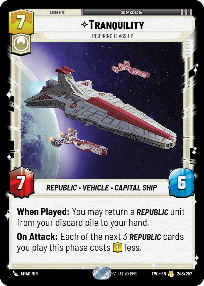 Tranquility, Inspiring Flagship, Twilight of the Republic Card Art