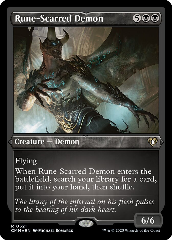 Rune-Scarred Demon, Commander Masters Card Art