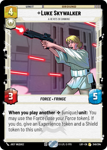 Luke Skywalker, A Hero's Beginning, Legends of the Force Card Art