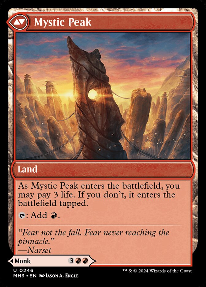 Pinnacle Monk // Mystic Peak, Modern horizons 3 Card Art