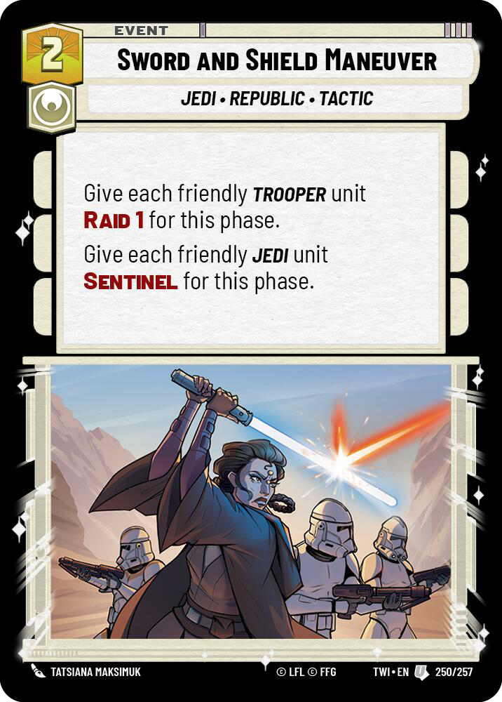Sword and Shield Maneuver, Twilight of the Republic Card Art