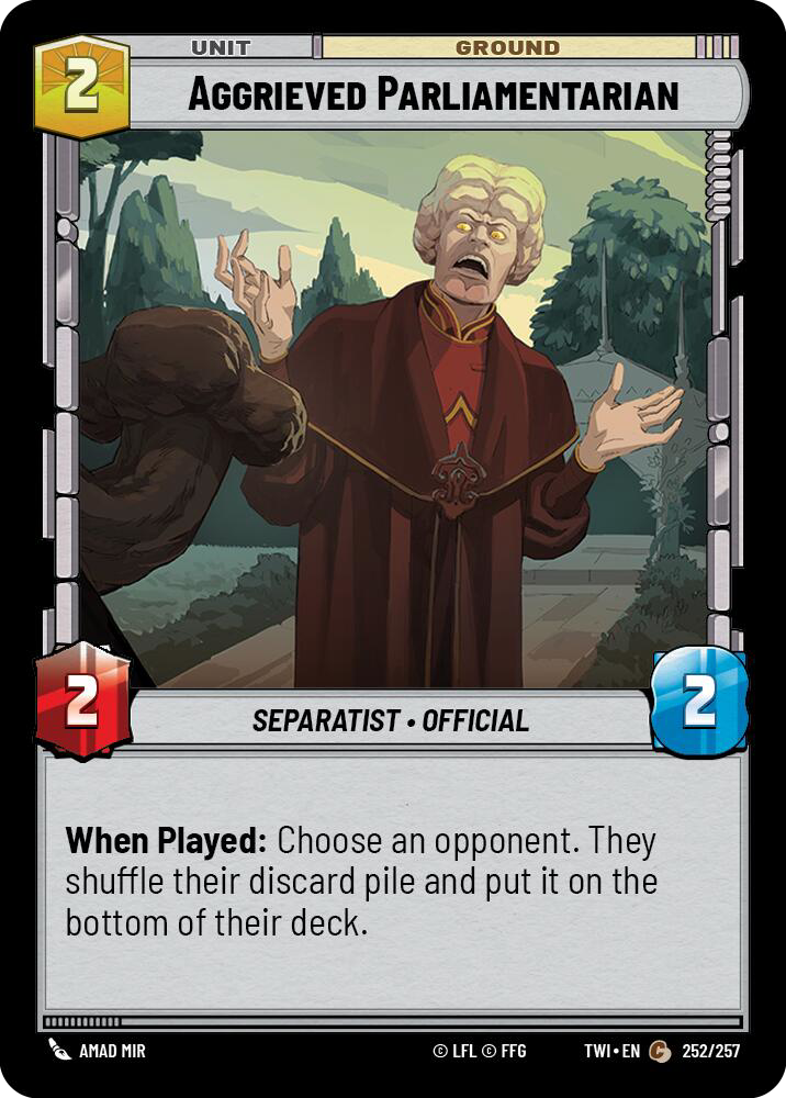 Aggrieved Parliamentarian, Twilight of the Republic Card Art