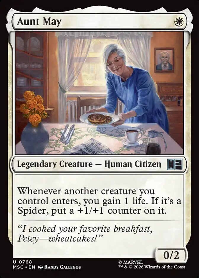 Aunt May, Marvel Super Heroes Commander Card Art
