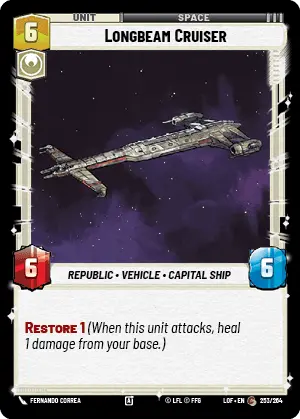 Longbeam Cruiser, Legends of the Force Card Art
