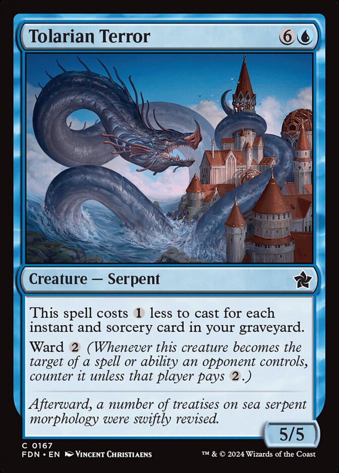 Tolarian Terror, Foundations Card Art