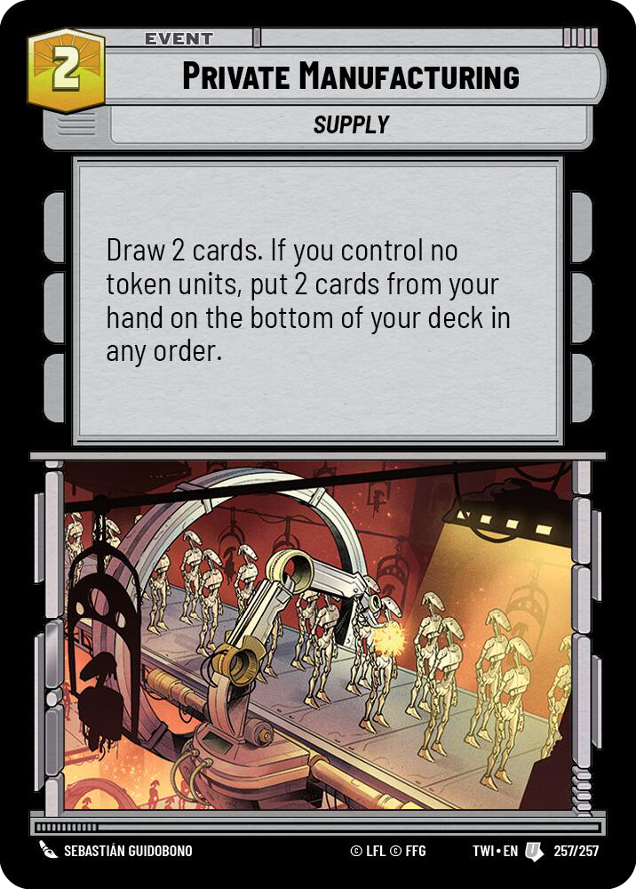 Private Manufacturing, Twilight of the Republic Card Art