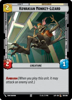 Kowakian Monkey-Lizard, Legends of the Force Card Art