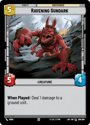 Ravening Gundark, Legends of the Force Card Art