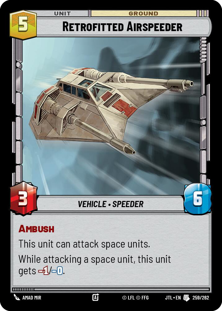 Retrofitted Airspeeder, Jump to Lightspeed Card Art