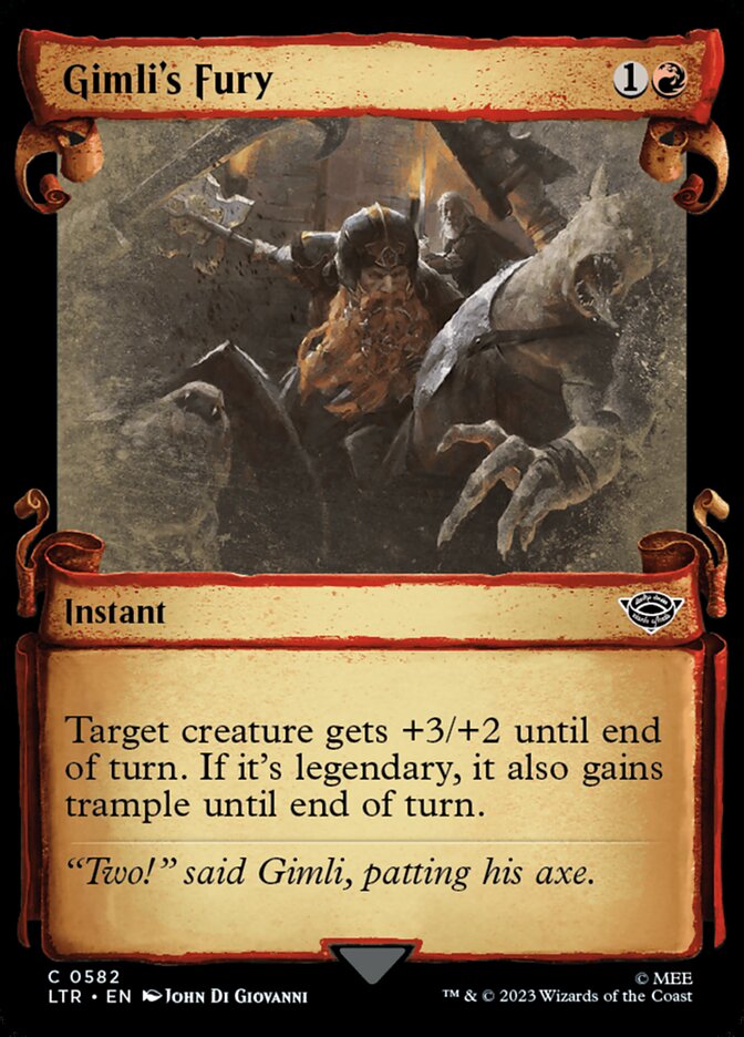 Gimli's Fury, The lord of the rings: tales of middle-earth Card Art