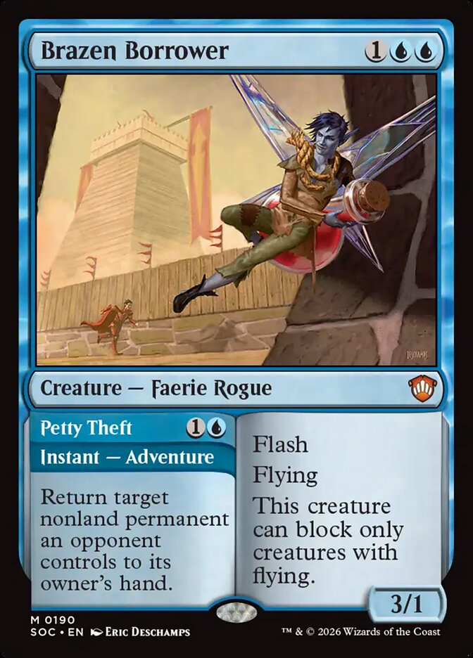 Brazen Borrower // Petty Theft, Secrets Of Strixhaven Commander Card Art