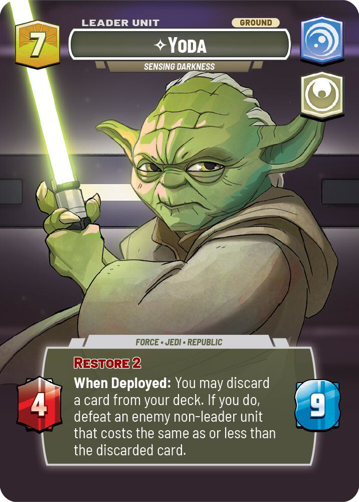 Yoda, Sensing Darkness, Twilight of the Republic Card Art