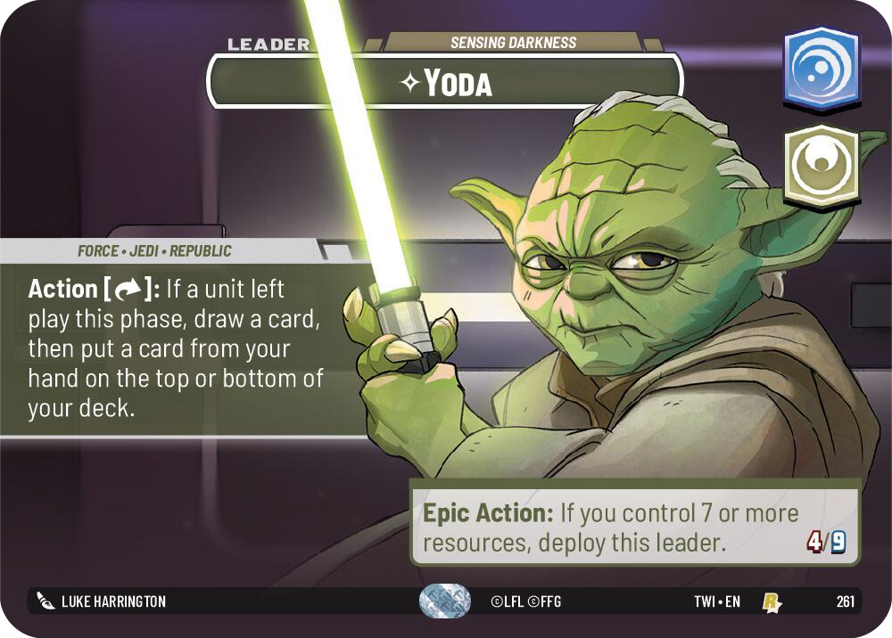 Yoda, Sensing Darkness, Twilight of the Republic Card Art