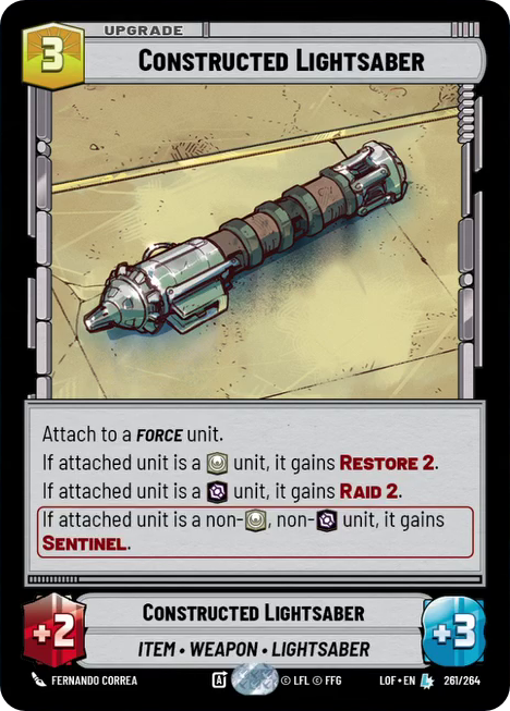 Constructed Lightsaber, Legends of the Force Card Art