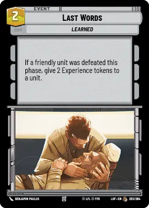 Last Words, Legends of the Force Card Art
