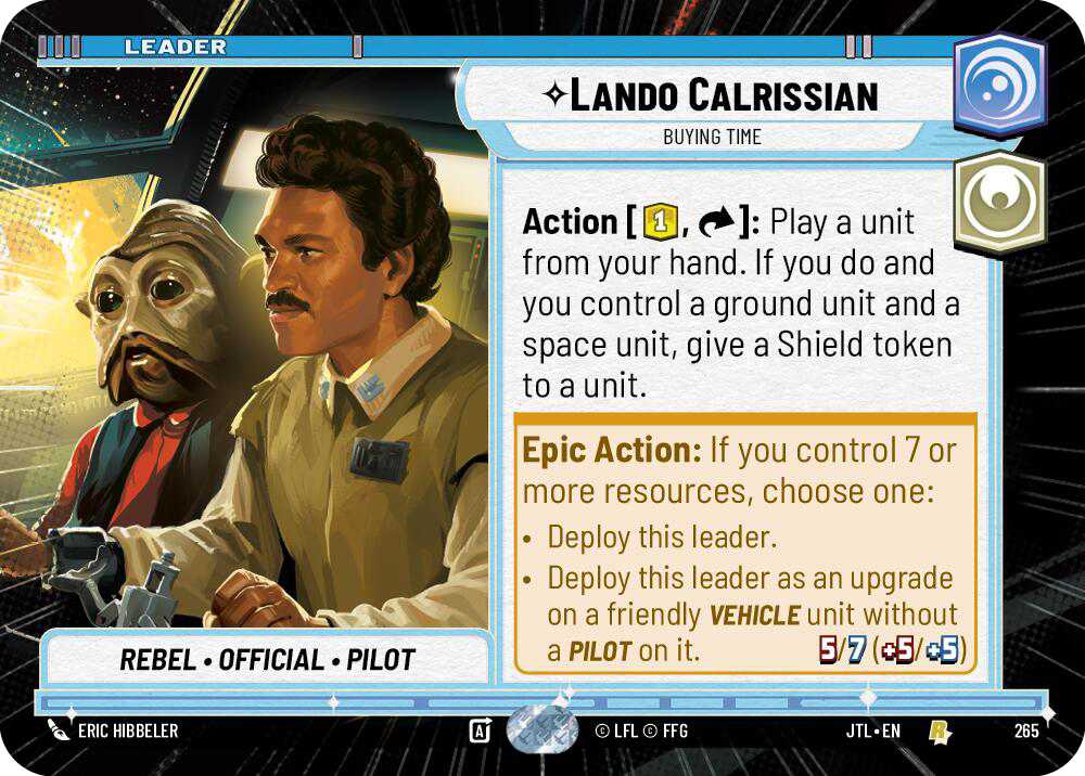 Lando Calrissian, Buying Time, Jump to Lightspeed Card Art