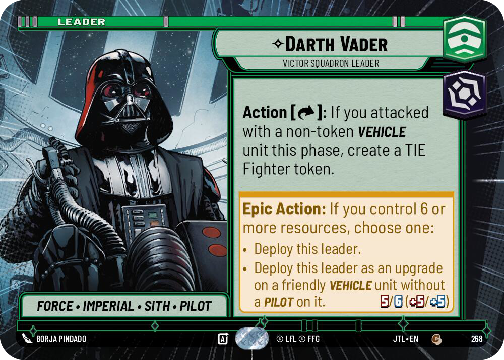 Darth Vader, Victor Squadron Leader, Jump to Lightspeed Card Art