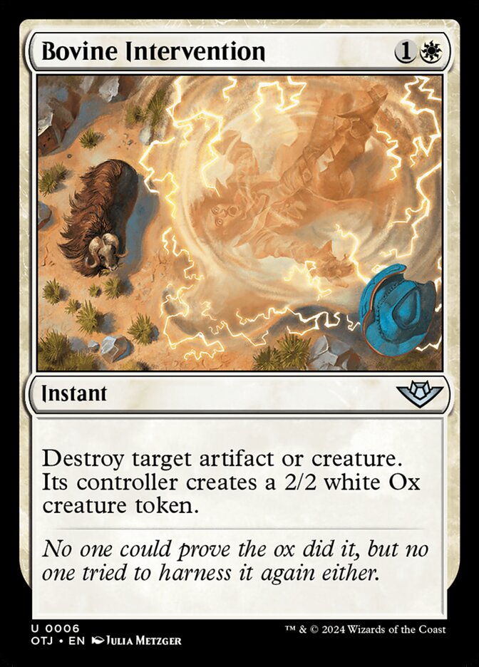 Bovine Intervention, Outlaws of thunder junction Card Art