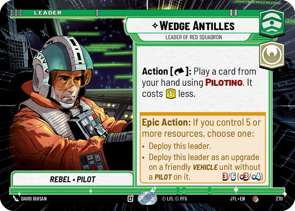 Wedge Antilles, Leader of Red Squadron, Jump to Lightspeed Card Art