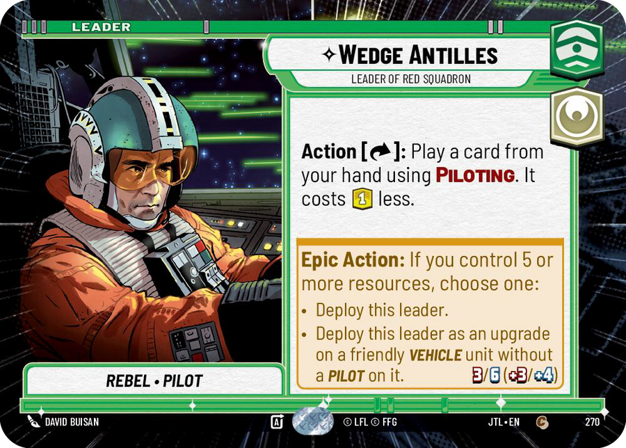Wedge Antilles, Leader of Red Squadron, Jump to Lightspeed Card Art