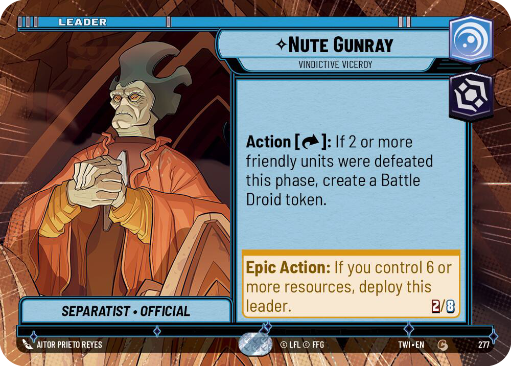 Nute Gunray, Vindictive Viceroy, Twilight of the Republic Card Art