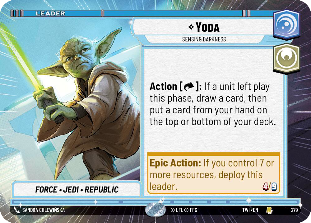 Yoda, Sensing Darkness, Twilight of the Republic Card Art
