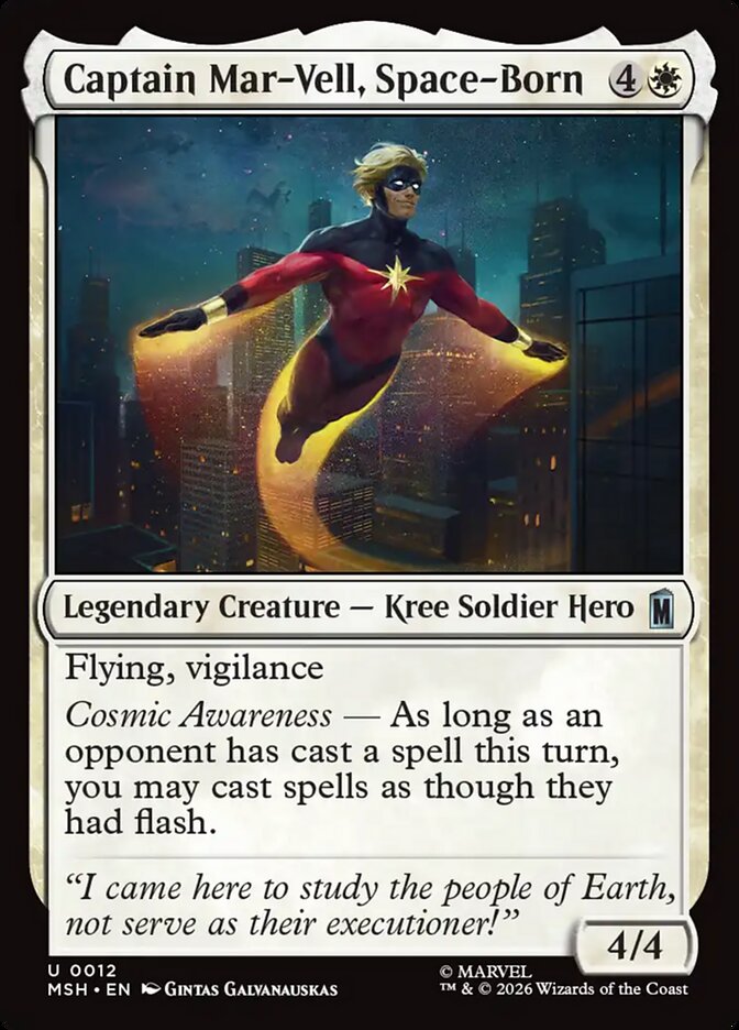 Captain Mar-Vell, Space-Born, Marvel Super Heroes Card Art