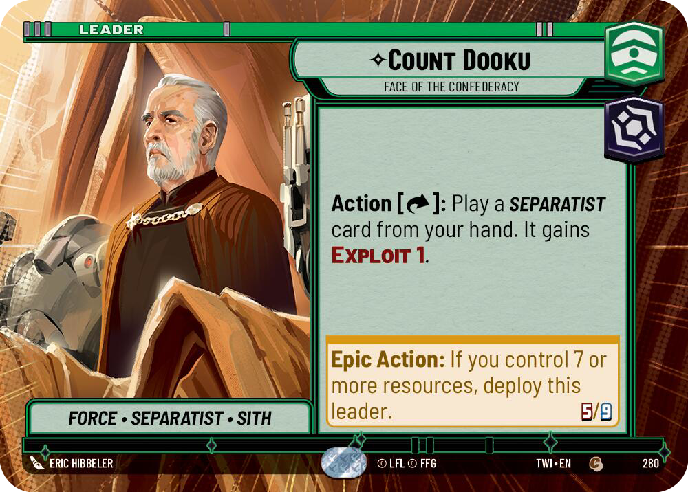 Count Dooku, Face of the Confederacy, Twilight of the Republic Card Art